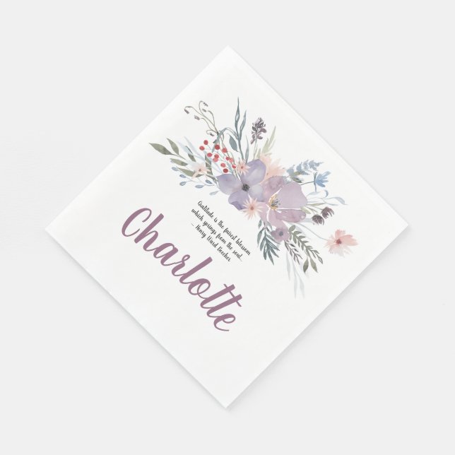 Gratitude Floral Spray Napkins (Corner)