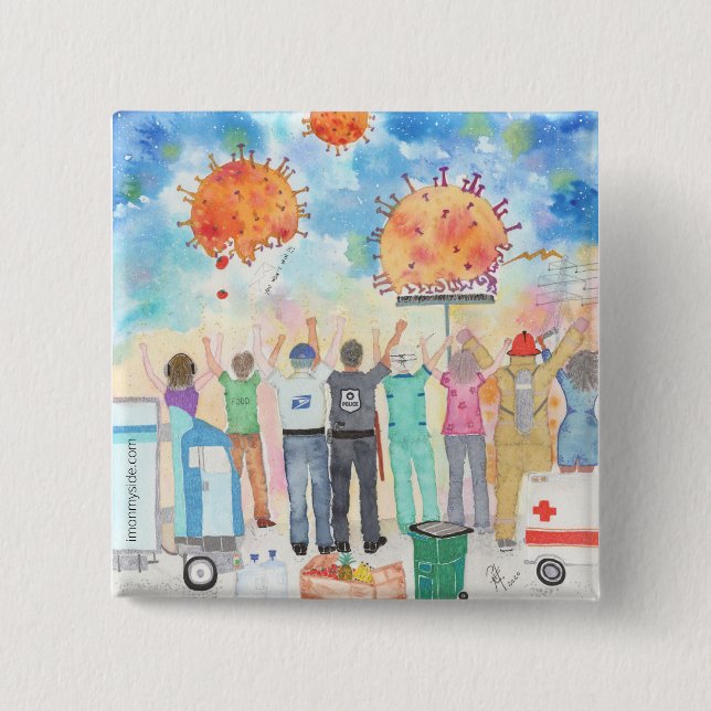 Gratitude For Essential Workers Covid-19 Pin (Front)