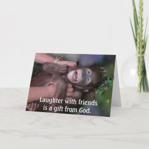 Gratitude for Laughter and Friends Thank You Card