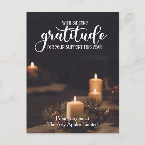 gratitude for support this year business corporate postcard