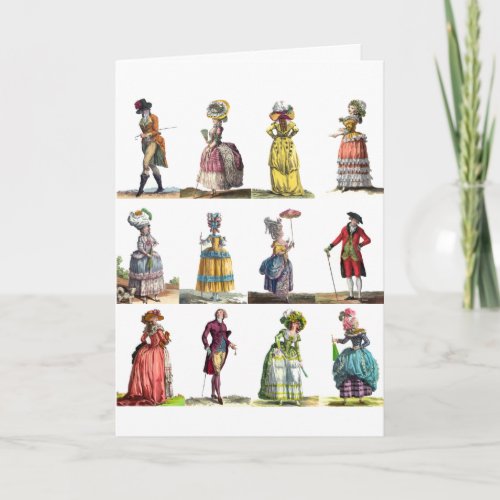 Gratitude French Fashion Regency Marie Antoinette Thank You Card