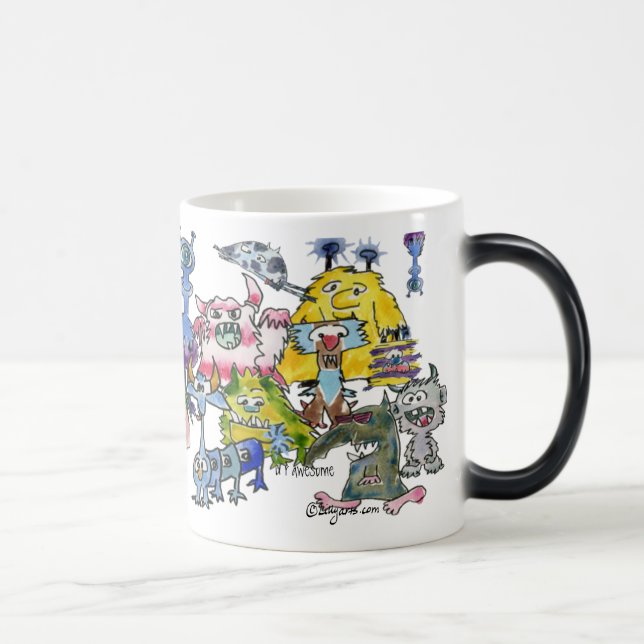 Gratitude Funny Cartoon Monster Morphing Mug (Right)