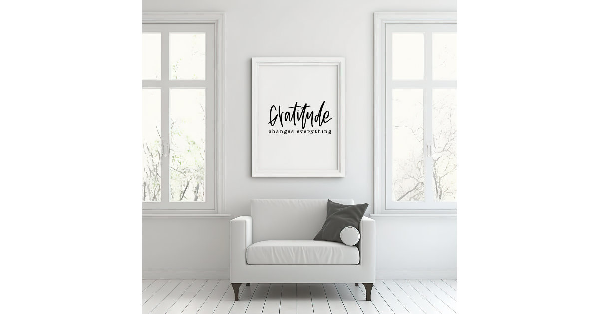 Hand Lettered Posters Gratitude Hand Lettered Poster | Zazzle