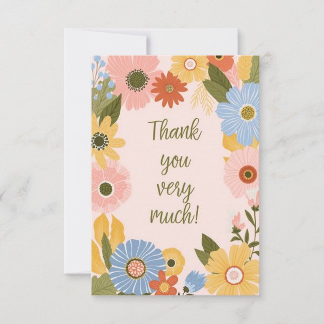 Gratitude in Every Word: A Heartfelt Thank You" You Card (Front)