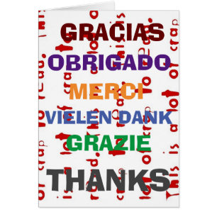 Gratitude in several languages, edit text cards