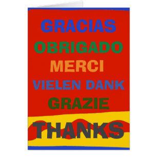 Gratitude in several languages, edit text cards