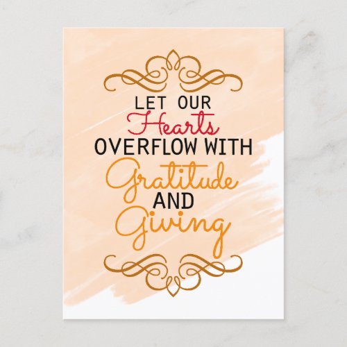 Gratitude inspirational grateful thanksgiving  holiday postcard