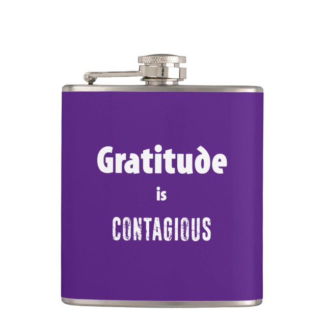 Gratitude Is Contagious Flask (Front)