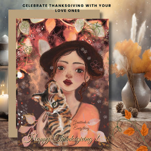 Gratitude is Everything Autumn Cat Lover Card