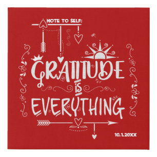 Gratitude is Everything Note to Self Chalkboard Faux Canvas Print