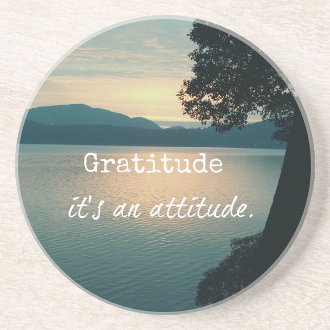 Gratitude: It's an Attitude Quote Coaster (Front)