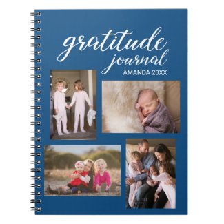 Gratitude Journal 4 Photo Collage on Blue