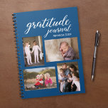 Gratitude Journal 4 Photo Collage on Blue