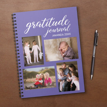 Gratitude Journal 4 Photo Collage On Lavender by RocklawnArts at Zazzle