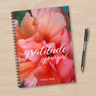 Gratitude Journal Beautiful Flower and Custom Name