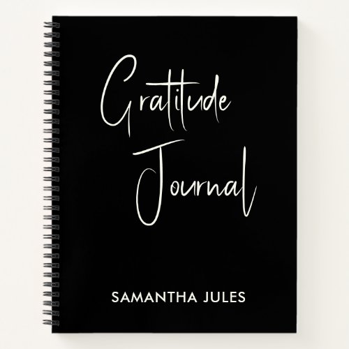 Gratitude Journal Black  White PersonalisedScript
