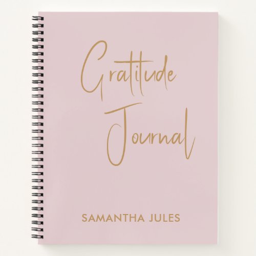 Gratitude Journal Blush Pink Gold Script