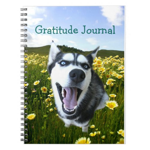 Gratitude Journal Cute Husky Smiling