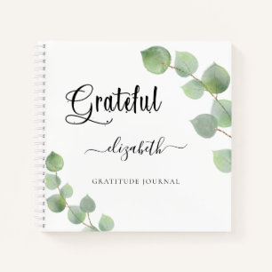 Gratitude journal eucalyptus greenery script