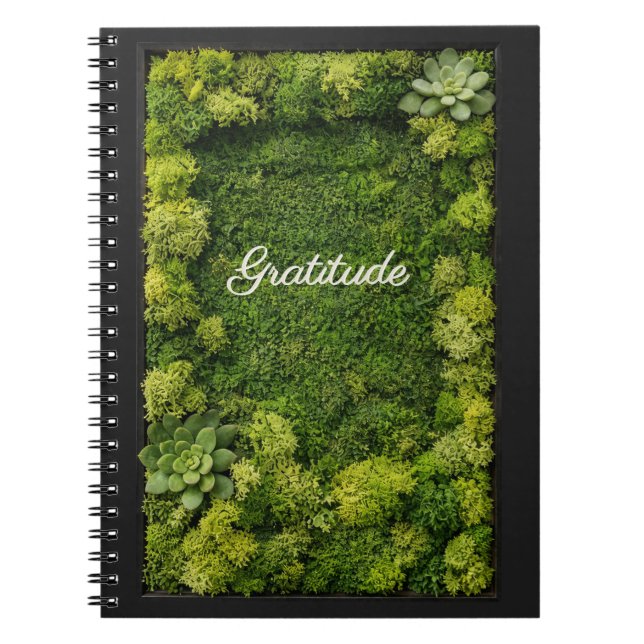 Gratitude Journal Green Moss Aesthetic Wellness (Front)