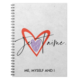 Gratitude Journal, Grey, Red,Purple, Self love  Notebook