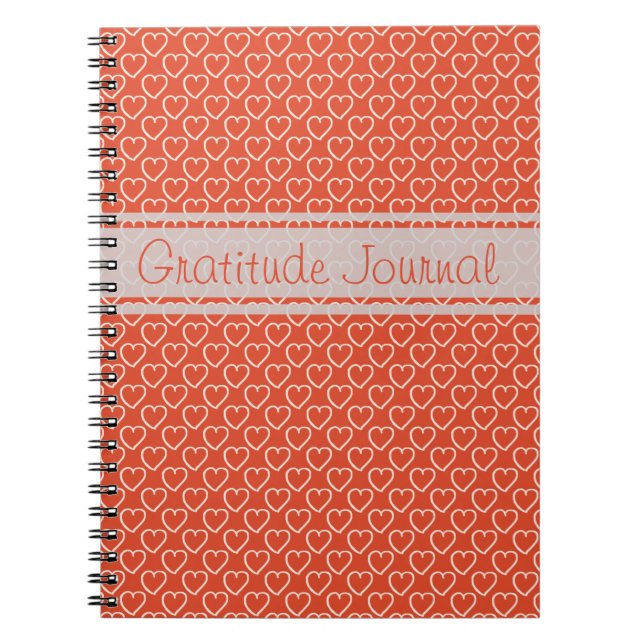 Gratitude journal hearts customizable text (Front)