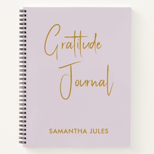 Gratitude Journal Lilac Gold Script