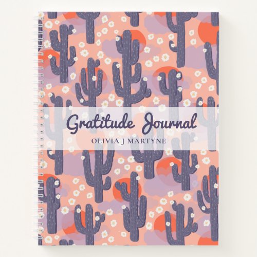 Gratitude Journal Modern Cactus Personalized