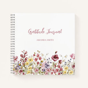 Gratitude Journal Notebook Script Flowers Name
