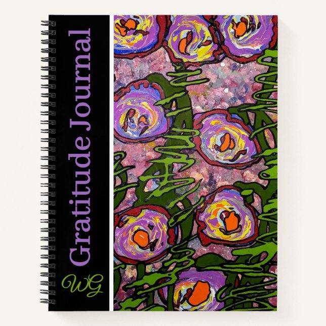 Gratitude Journal Personalized Abstract Flowers (Front)