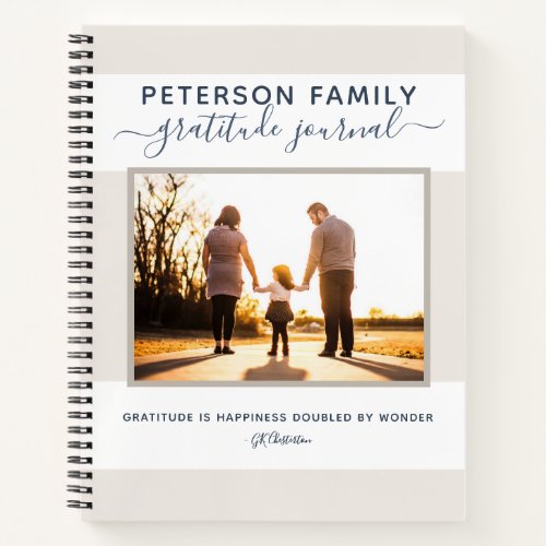 Gratitude Journal Personalized Family Notebook