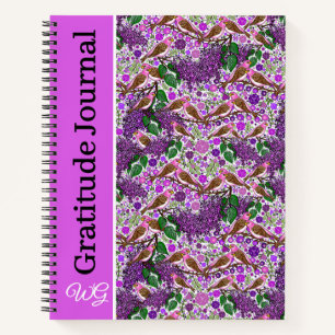 Gratitude Journal Personalized Purple Finch Lilacs