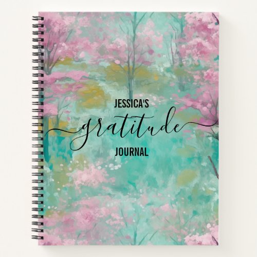 Gratitude Journal pink floral Pattern