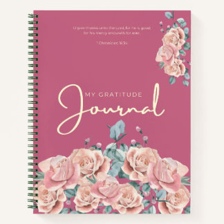Gratitude Journal | Pink Watercolor Floral Design