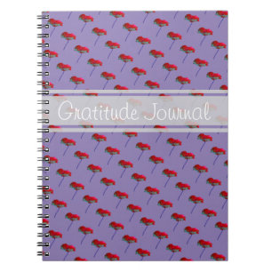 Gratitude journal poppy flower customizable text