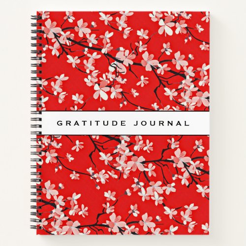 Gratitude Journal  Red Cherry Blossoms