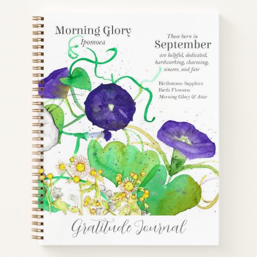 Gratitude Journal September Birthday Flowers