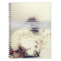 Gratitude Journal Sleeping Cat Customizable Text