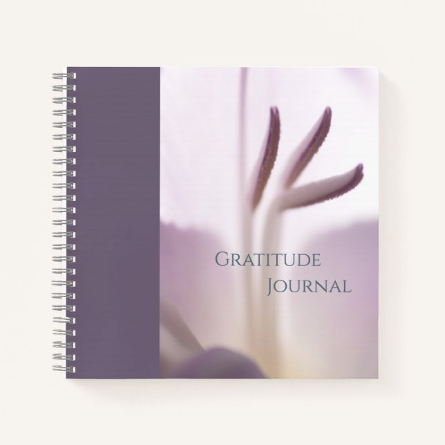 "Gratitude Journal" Soft Floral Spiral Notebook (Front)