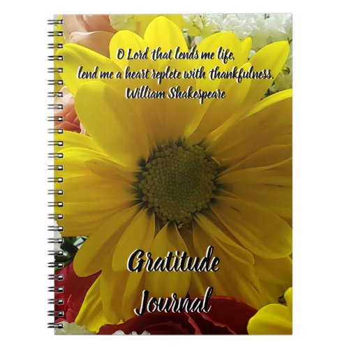 Gratitude Journal Yellow Daisy Floral Photo 