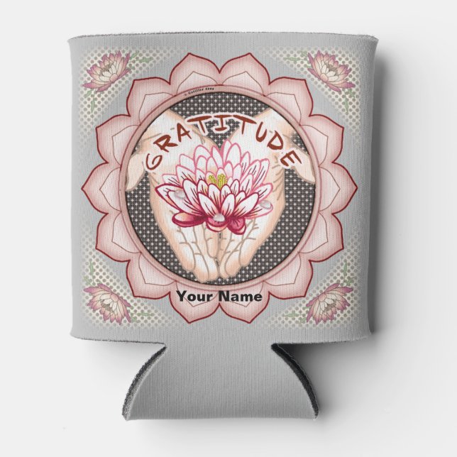 Gratitude Lotus   Can Cooler (Front)