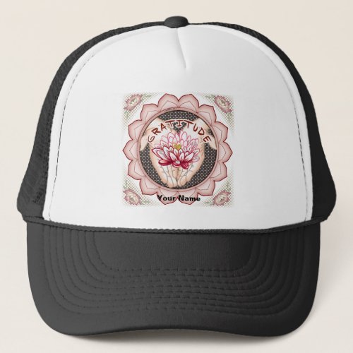 Gratitude Lotus custom name hat