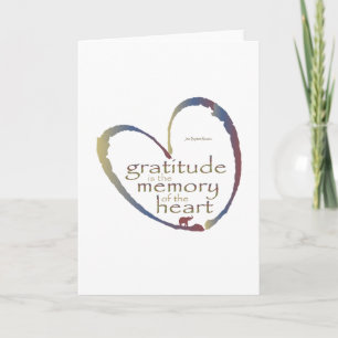 "Gratitude - memory of the heart" Letterpress Thank You Card