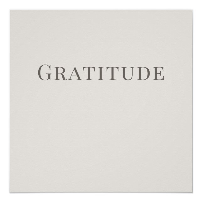 Gratitude – Minimal Typography Calm Poster (Front)