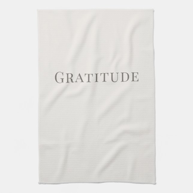 Gratitude – Minimal Typography Design Kitchen Towel (Vertical)