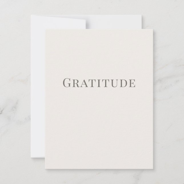 Gratitude – Minimal Typography Design Note Card (Front)