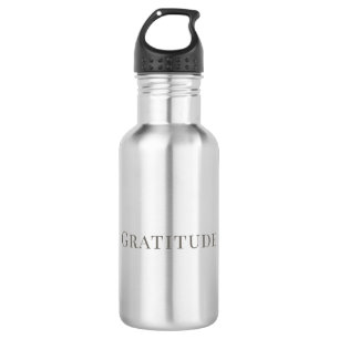 Gratitude – Minimal Typography Design Stainless Steel Water Bottle
