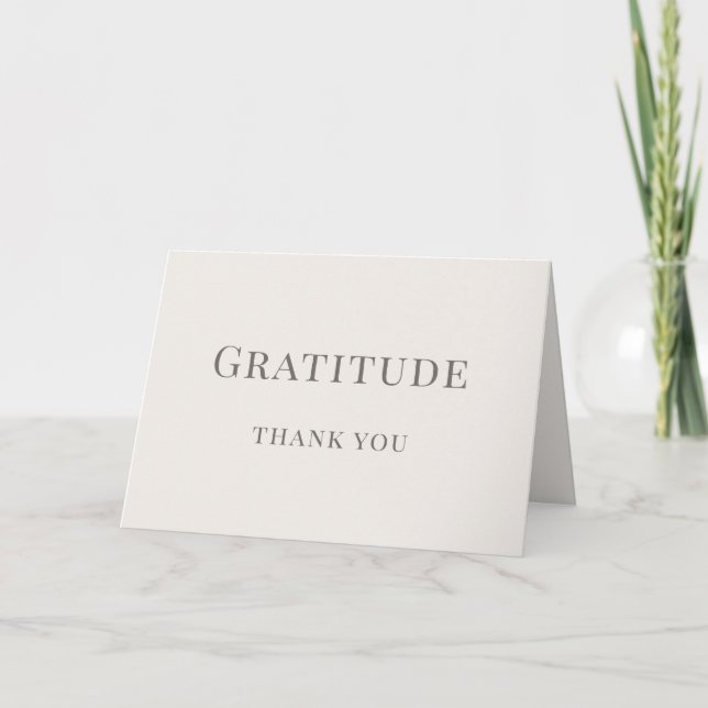 Gratitude - Minimalist  Letterpress Thank You Card (Front)