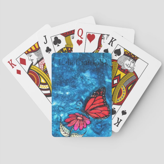 Gratitude Monarch Butterfly Playing Cards: By CYn Poker Cards (Back)