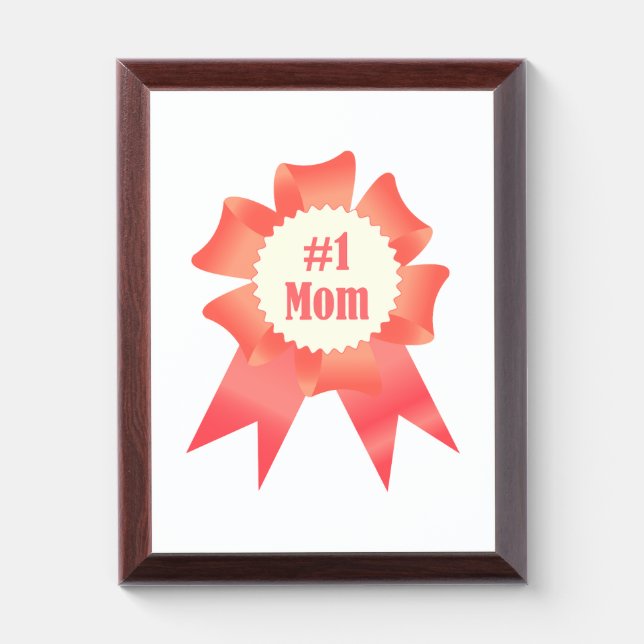 Gratitude Number One Mom winner award ribbon (Vertical)